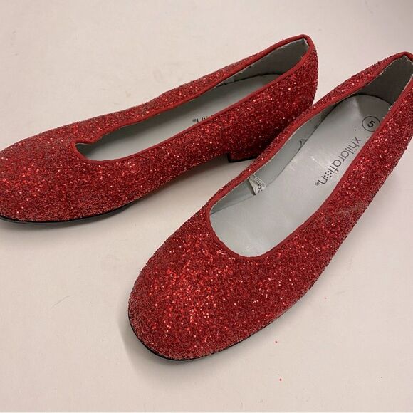 Red glitter character dorothy wizard of oz musical theater costum pageant shoe 5 - Picture 8 of 8